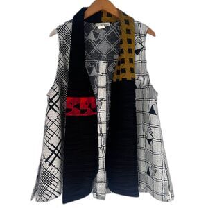 Moonlight Y&S Fashion Design Abstract Geometric Cardigan Vest Size Medium
